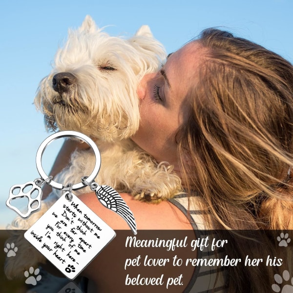 1 piece silver lost pet keychain, memorial keychain for angels