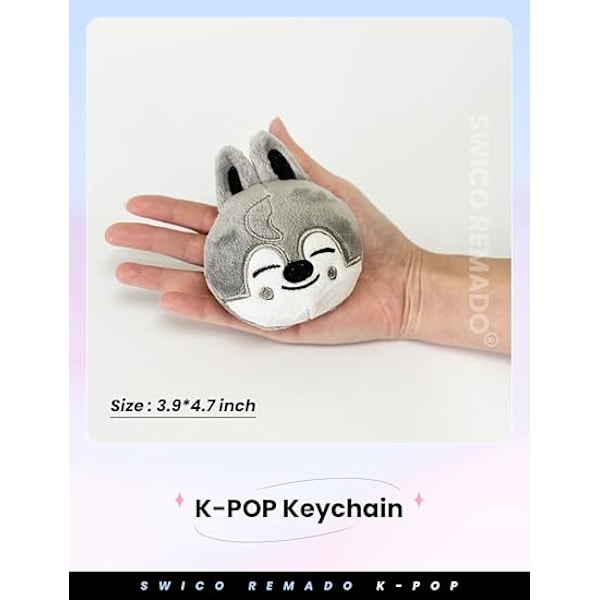 Kpop SKZ Nyckelringar Söta Tecknade Nyckelringar Bilnyckel Hänge Kvinnor Handväska Plånbok Hängen, A