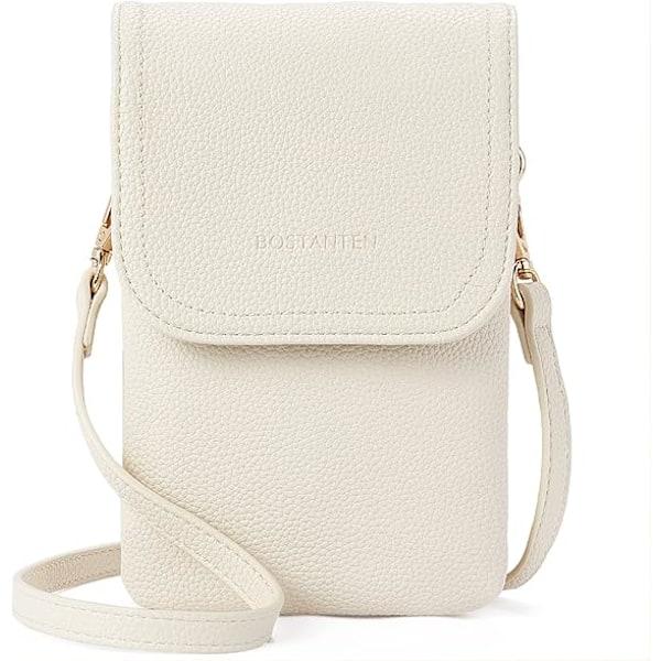Vegan Läder Liten Crossbody Väska för Kvinnor Designer Mobilväska Plånböcker Justerbar Rem white
