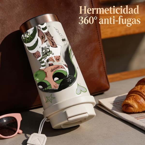 Termisk kaffekopp 500ml rustfritt stål anime-design Black