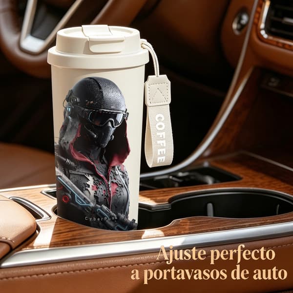 Termokaffekrus 500ml Rustfrit Stål Geometrisk Design Pink