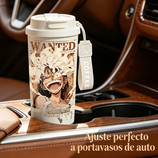 Termosmugg 500ml 316 Rostfritt Stål Djurdesign, Isolerad kaffemugg, läckagesäker resemugg med lock White