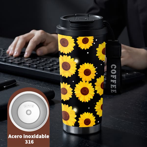 Kaffetermos 500ml Rustfritt Stål Moderne Design Black