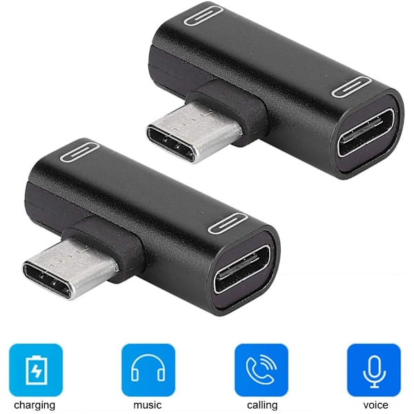 2-osainen adapteri, 2-in-1-muunnin, alumiininen USB-C pikalataus