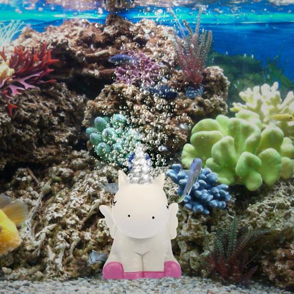 Kærlighed mini enhjørning statue iltpumpe harpiks håndværk til akvarium fisketank dekoration