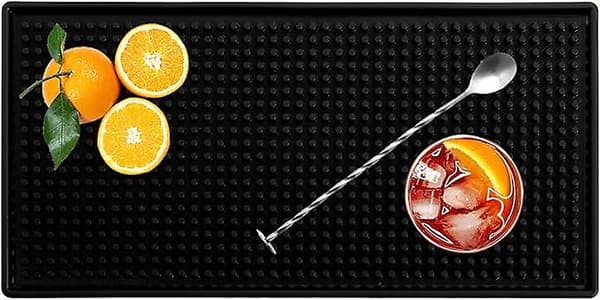 Gummibar måtte, 30*15cm sort bar service spildmåtte tørremåtte, 1 stk