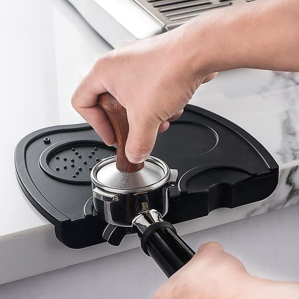 Silikone Kaffe Tamper Måtte, Espresso Tamper Pad, Kaffe Tamper Måtte, Skridsikker Kaffe Tamper Måtte til Cafe Værktøjer (Sort)