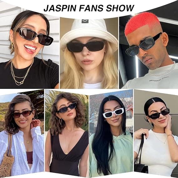 Rectangular Sunglasses for Women Men Trendy Y2k Retro 90s Sunglasses UV400 Protection Cool Square Frames