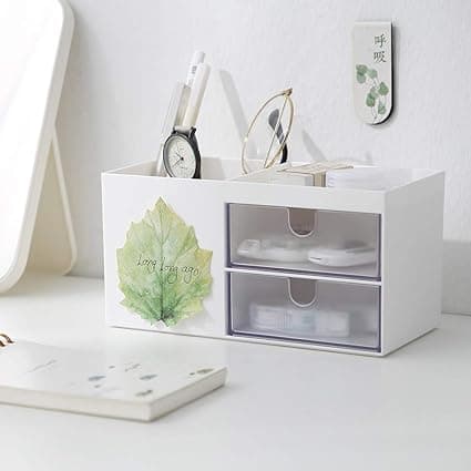 1 Stycke Vit Skrivbordsförvaringsorganisatör Mini Box Kontorsmaterial