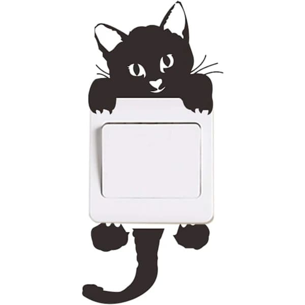 5-pack kattväggdekaler för ljusströmbrytare, A