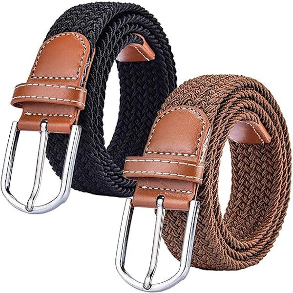 2-pack Dam Stretch Canvas Flätat Bälte - Dambälten för