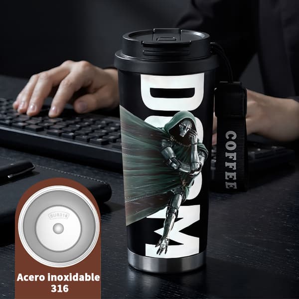 Kaffe Termokande 500ml 316 Rustfrit Stål Trendy Design Black