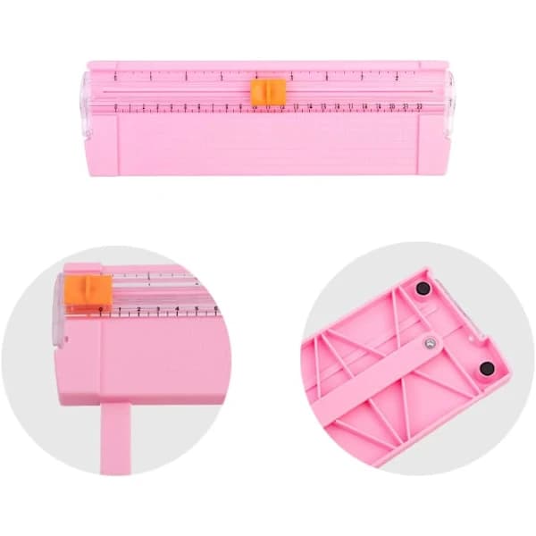 1 stk. (Pink) Mini Papirskærer Bærbar Klipper Trimmer Papir, A