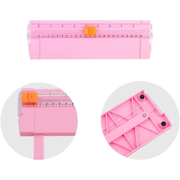 1 stk. (Rosa) Mini Papirkutter Bærbar Klipper Trimmer Papir, A