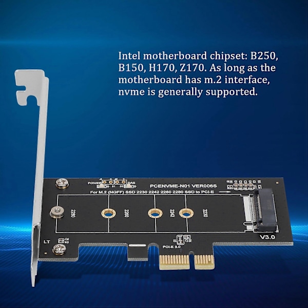 PCIE - M2 -sovitin PCI Express 3.0 X1 - NVME SSD M2 PCIE -korotussovitin tukee 2230 2242 2260 2280 -kokoja