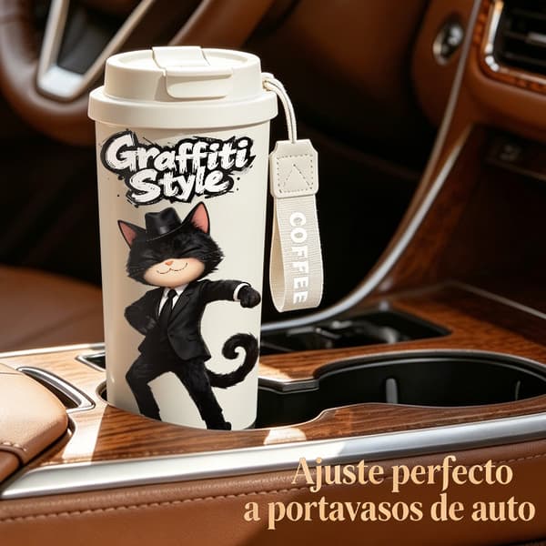 Kaffetermos 500ml Rustfritt Stål Minimalistisk Design Black