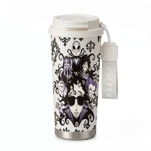 Kaffetermos 500ml Rustfritt Stål Festlig Design White