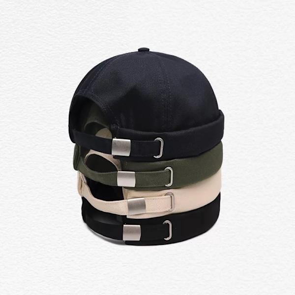 Miki Hat Cap Rullet Skærm Hue Fejemask Hue Hat - Sort