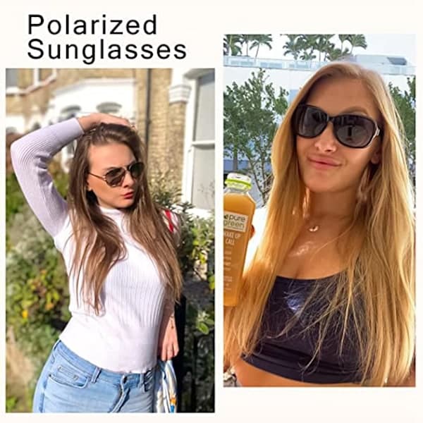 2 stk. Store solbriller til kvinder, klassiske trendy damesolbriller UV4