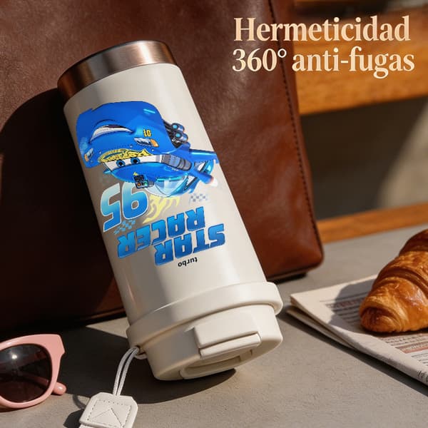 Termokopp 500 ml lufttett lokk moderne design Pink