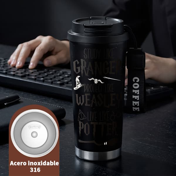 Kaffetermos 500ml Rustfritt Stål Fargerikt Design Black