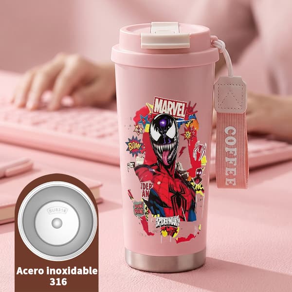 Bærbar kaffetermos 500 ml BPA-fri grafisk design Pink
