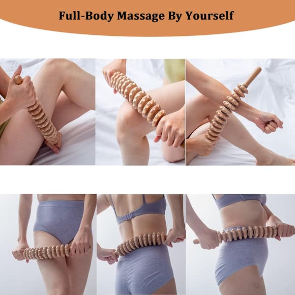 Trä Terapi Roller Stick Massageverktyg för Kroppen, Cellulitmassage & Muskelroller Stick, Massageverktyg