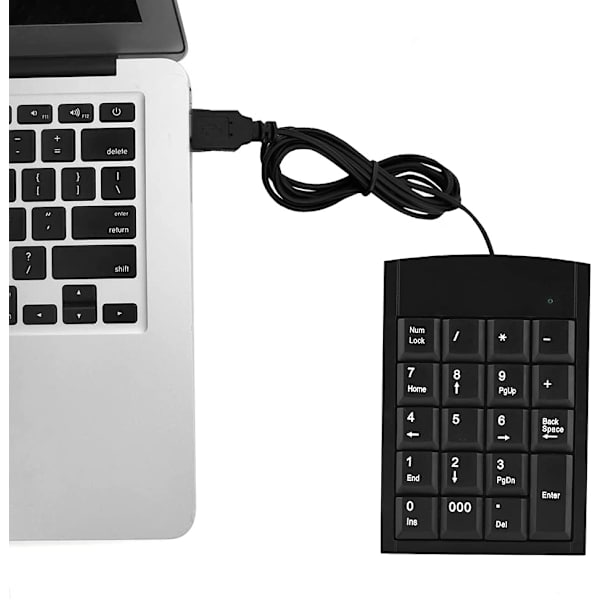 1 stk USB Numerisk Tastatur, Bærbar Anti-slip Mini USB Ledning
