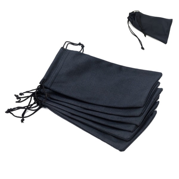 6kpl Kannettava lasilaukku, aurinkolasien musta laukku, uusi säilytyspussi