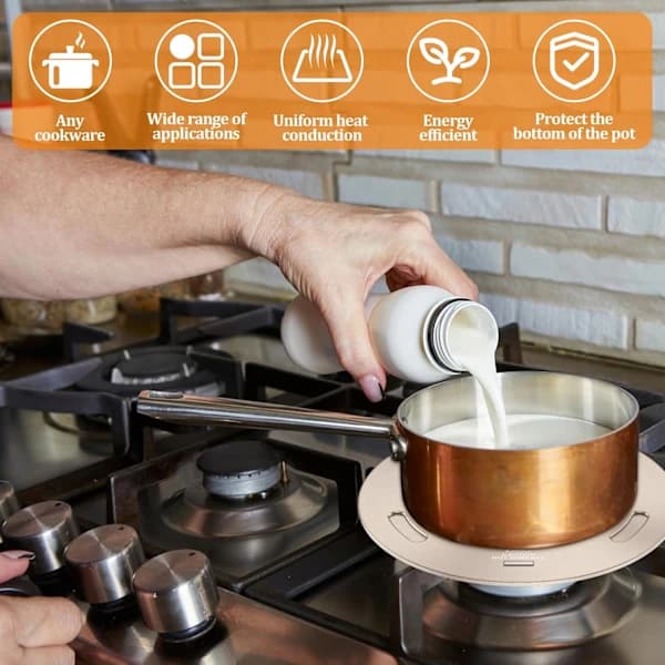 Induktionsadapter, induktionsplade med håndtag, varmespredningsplade, universal induktionskogepladeadapterplade, adapter, A