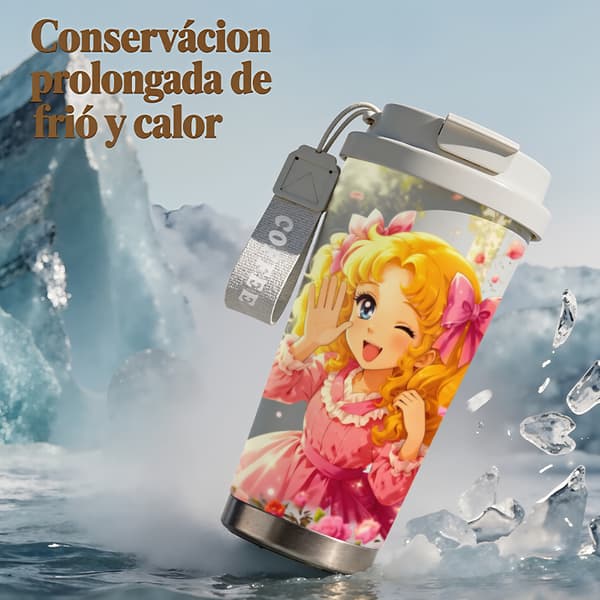 Kaffetermos 500ml Rustfritt Stål Søt Design Pink