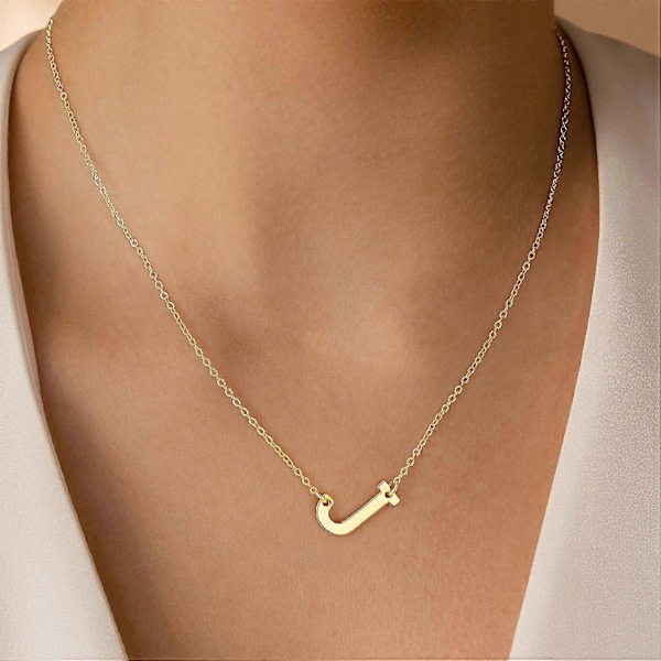 Guld Initial Halsband för Kvinnor - 14k Guldpläterade Stora Bokstavs Hängen Halsband för Kvinnor Trendiga Smyckesgåvor O