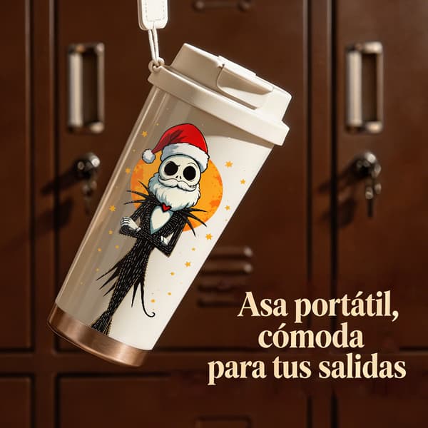 Kaffetermos 500ml Rostfritt Stål Färgglad Design, Isolerad kaffemugg, läckagesäker resemugg med lock White