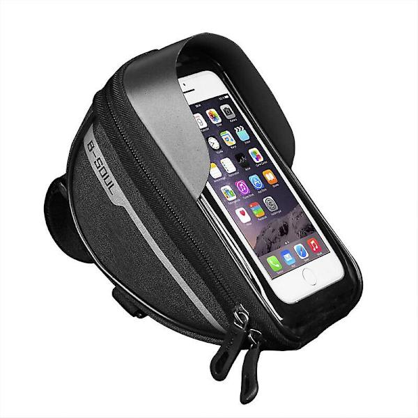 Cykeltelefonpose Rammepose, Vandtæt Cykeltelefonholder MTB Rammepose Styrtaske Touchskærm til Smartphone Under 6,5 Tommer (Sort), Fontainebl
