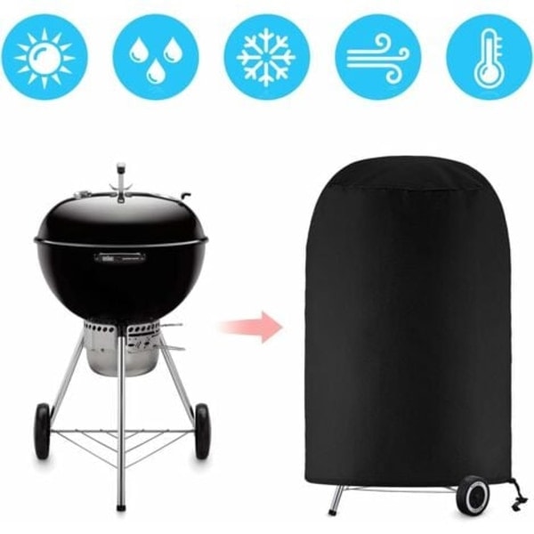 Grillöverdrag, runt grillöverdrag, grillpresenning, vattentätt grillöverdrag med anti-UV-skydd (70 x 70 cm)