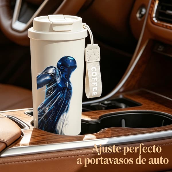 Bærbar Kaffetermos 500ml Rustfritt Stål Juledesign Black