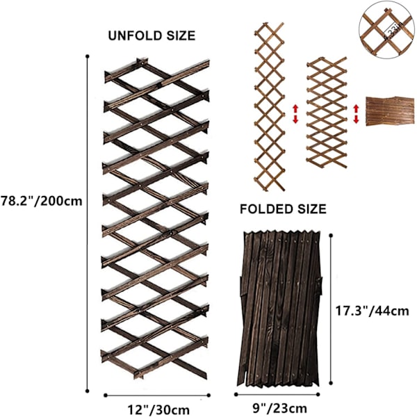 1 stk 200*30*0.7CM plante støtte gjerde gjerde rekkverk rundt