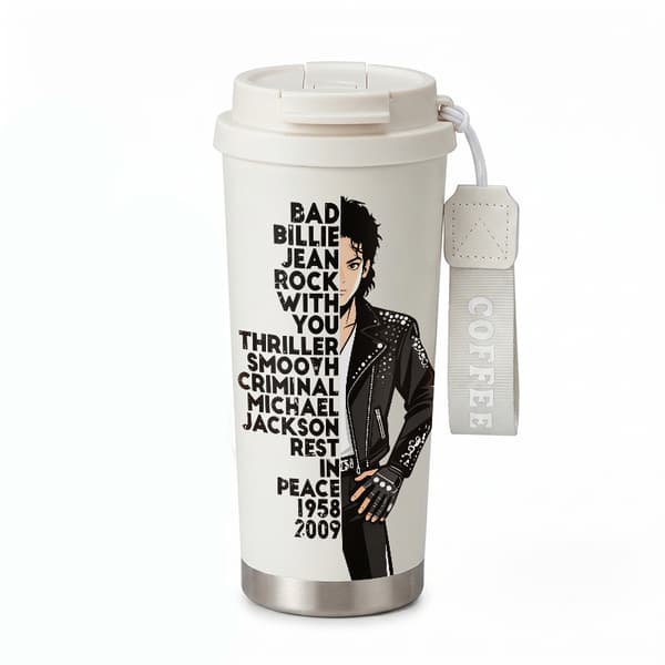 Termokaffekrus 500ml Lufttæt Låg Minimalistisk Design White