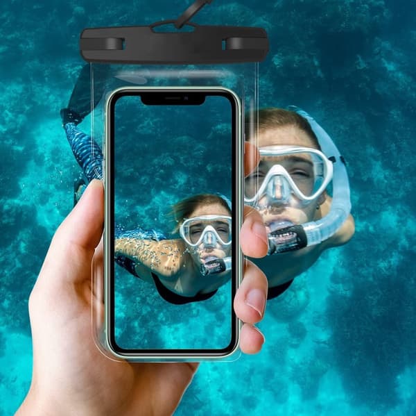 Tech-Protect Universaali Vedenpitävä Kotelo Musta/Läpinäkyvä
