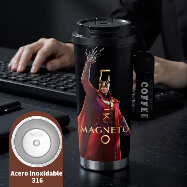 Termokopp 500ml 316 Rustfritt Stål Tegneseriedesign Black