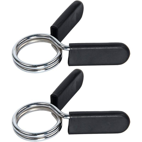 Set of 2 30mm Dumbbell Spring Clasps Spring Dumbbell Collars with Rubber Grips