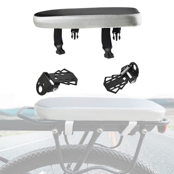 Mountainbike Baksätesdyna Barn Cykelsits (storlek: 15x30x3.5cm)，Med ett par pedaler，svart