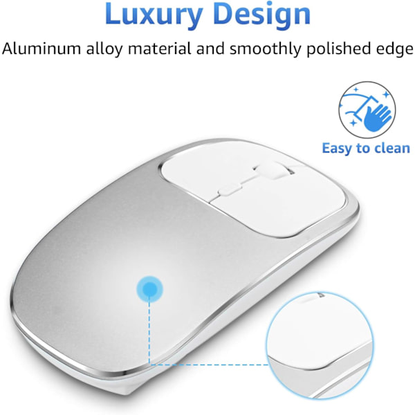 1 kpl Ladattava Kaksoistila 2.4G Bluetooth Langaton Hiiri