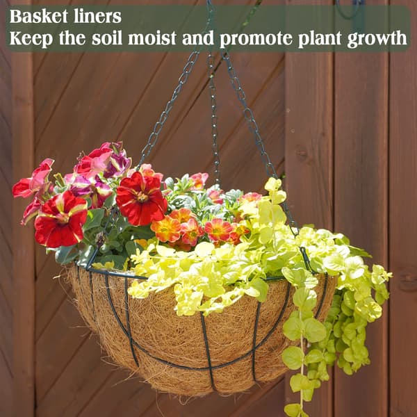 Naturligt kokosblomkorgfoder för växter, blommor, grönsaker, reptiler