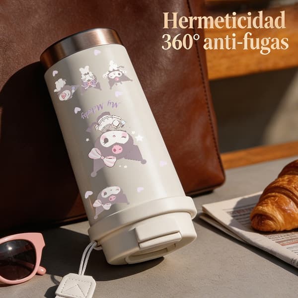 Termokopp 500ml Rustfritt Stål Festlig Design Black