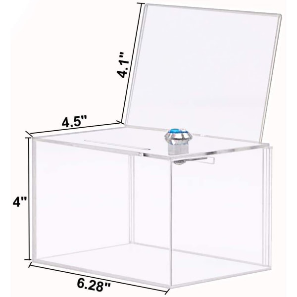 1 st Klassisk Förslagslåda/Myntbox med Lås Transparent
