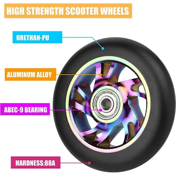 100 mm Pro Stunt Scooter Hjul med ABEC 9 kuglelejer passer til 100/110/,A