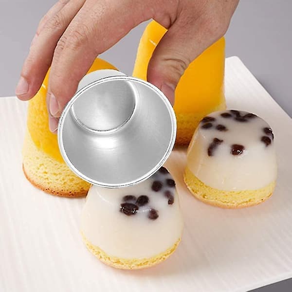 6 stk. Non-Stick buddingforme, Mini aluminiumkopper, Cupcakeform, Non-stick muffinform, Mini buddingform