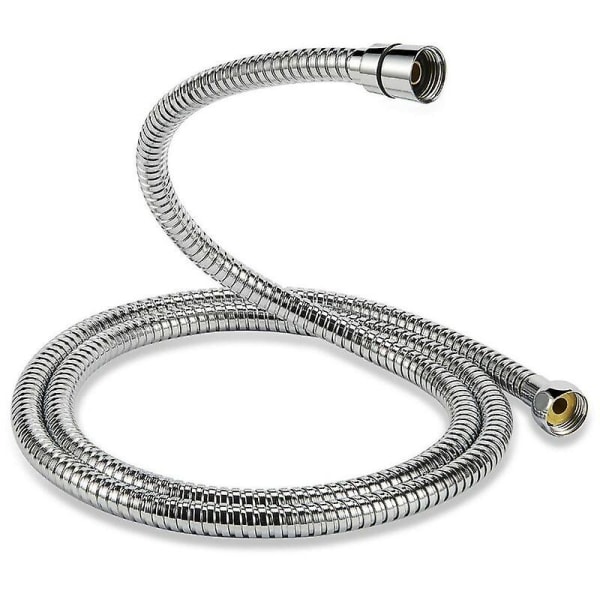 Thicken Encrypted Stainless Steel Shower Hose, Anti-twist Tub Hose, 1.5M Galvanized Chrome Shower Hose, Silver