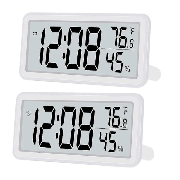 2x Digital vekkerklokke, bordklokke, batteridrevet LCD elektronisk klokke Dekorasjoner for soveromssett